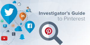 Investigator's Guide to Pinterest - Pinterest logo under magnifying glass.