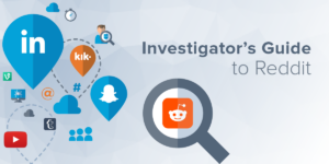 Investigator's Guide to Reddit - Reddit logo under magnifying glass.