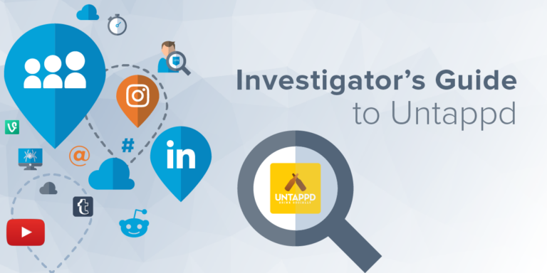 Investigator's Guide to Untappd - Untappd logo under magnifying glass.