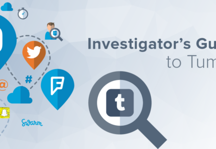 Investigator's Guide to Tumblr - Tumblr logo under magnifying glass.