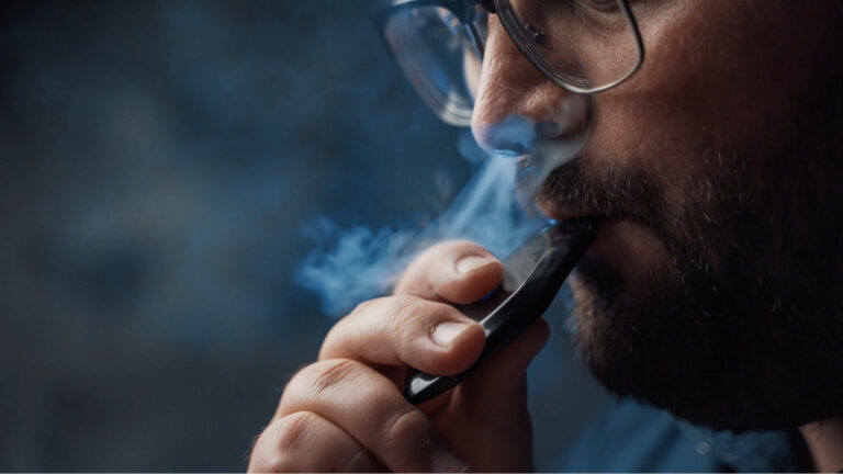 man vaping