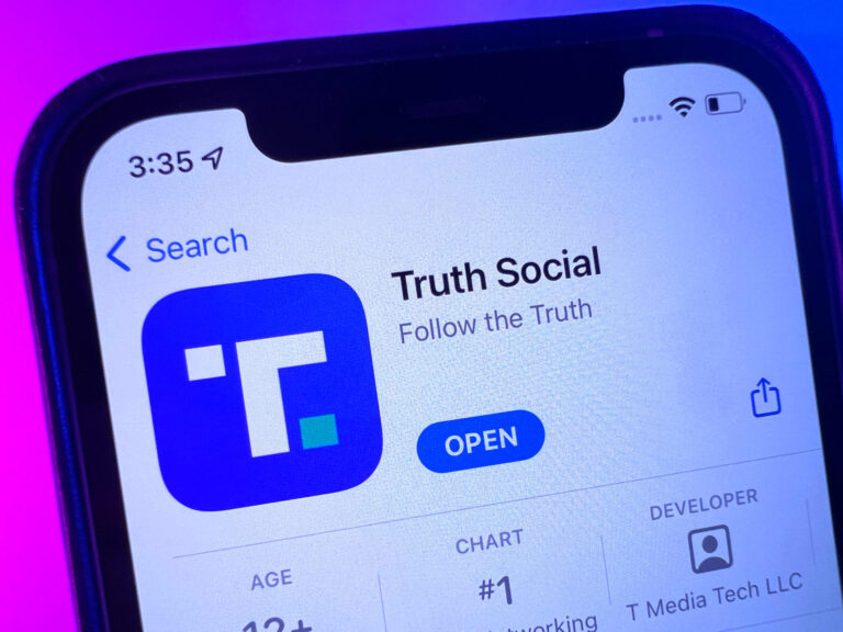 Truth Social application on a mobile smart phone